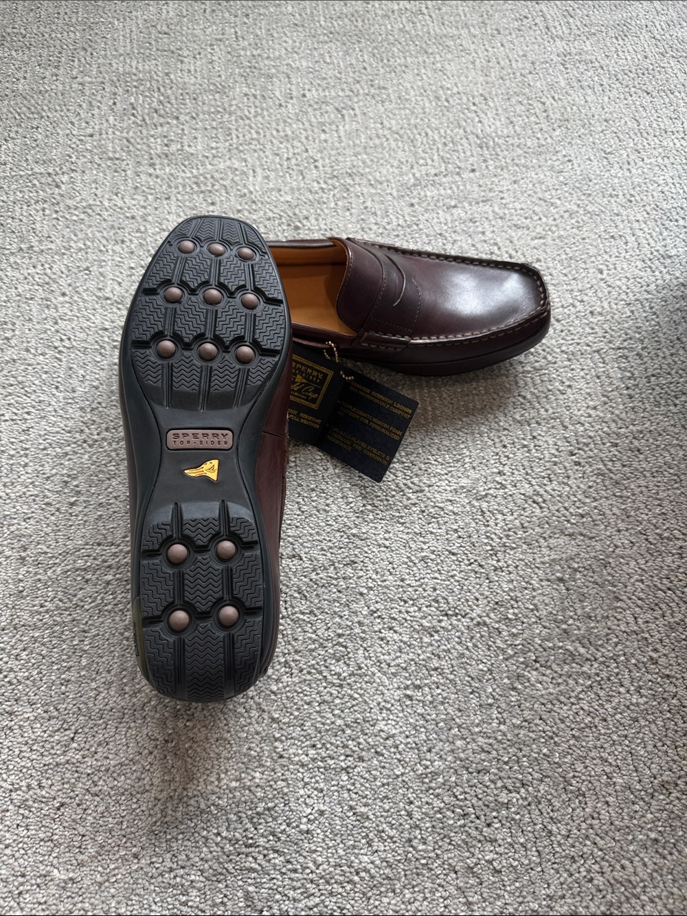 Sperry Men's Penny Loafers - Burgundy Brown Leather - Picture 5 of 7